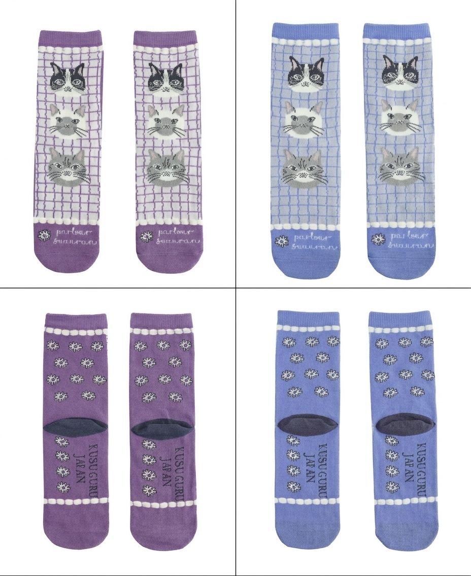 【預購】JM052205 Parlour Suzuran 復古貓咪中筒襪
