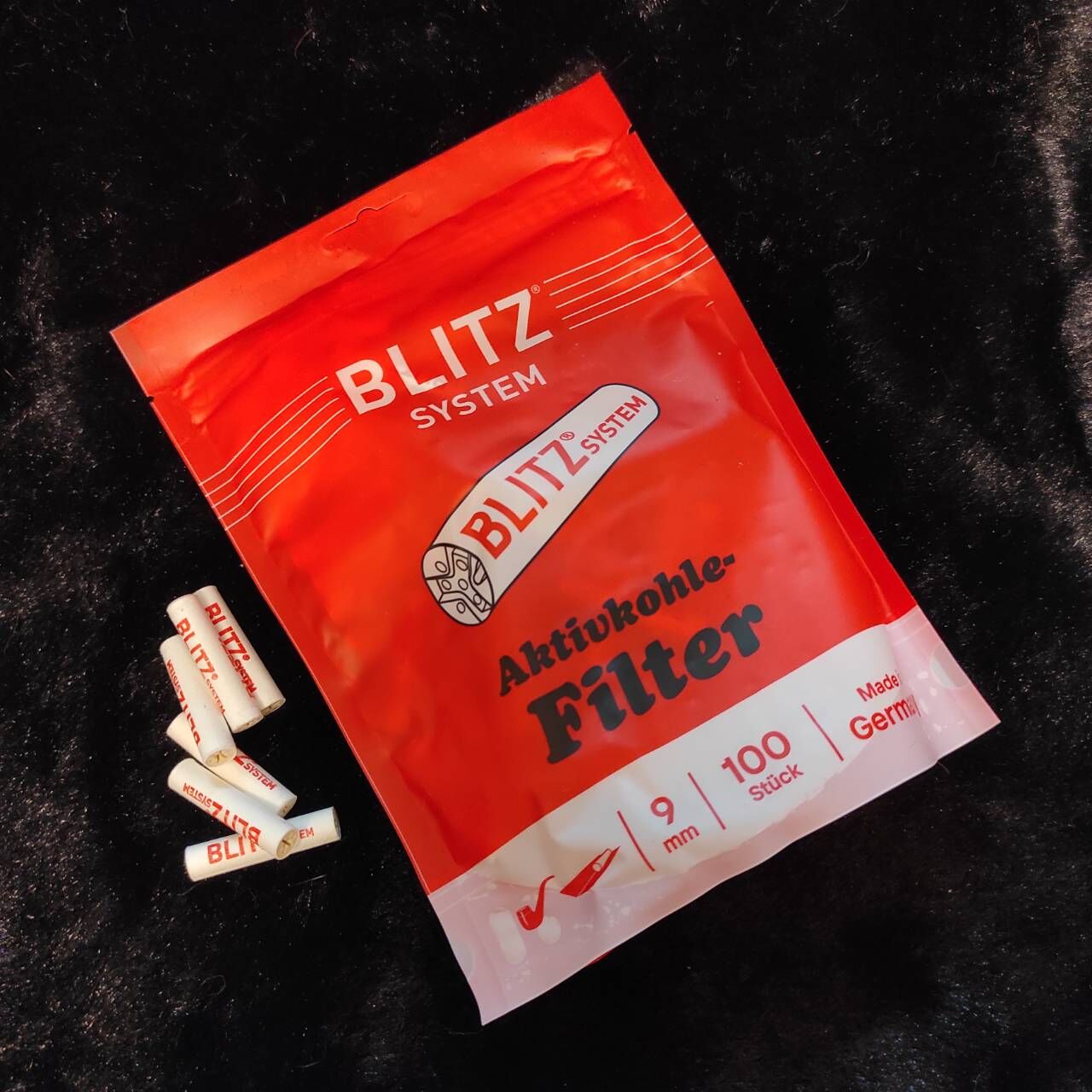 【塔庫貳店】德國原裝正品 閃電 BLITZ濾芯 9mm陶瓷蓋濾芯 40/100/200 支 活性炭濾芯