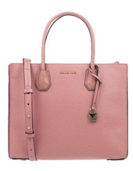 【現貨】Michael Kors LX0522199 大號荔枝紋皮革手提包 (玫瑰粉色)