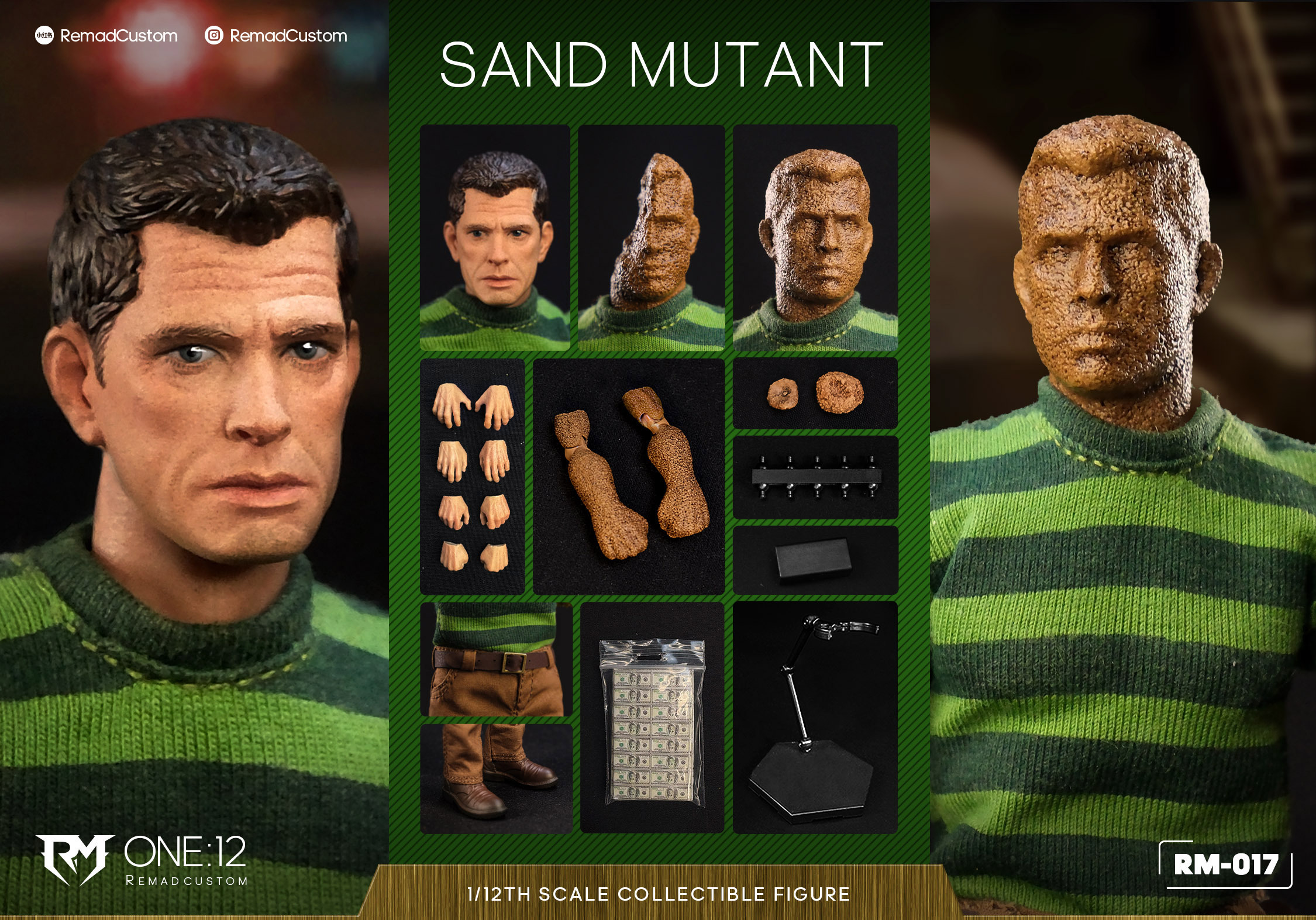 Remad Custom 1/12 Sand Mutant Action Figure -Standard Edition. (RM-017)