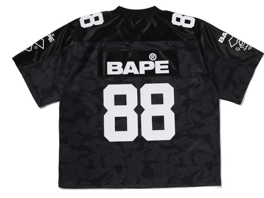 【BAPE男生】0523發售 寬版SOLID CAMO MULTI LOGO RELAXED FIT FOOTBALL JERSEY TEE