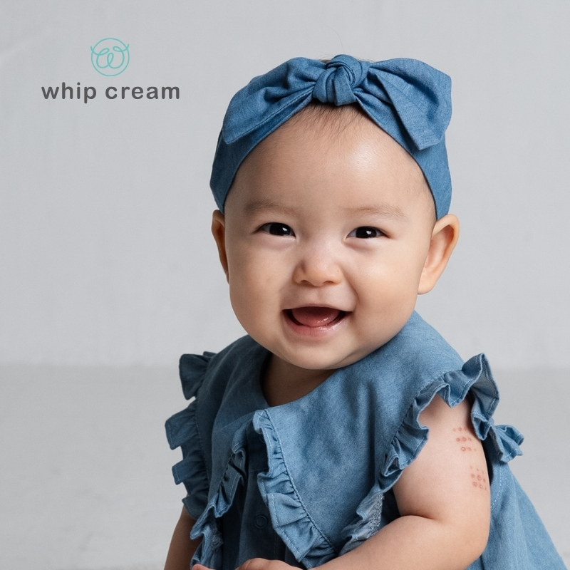 【日本 whip cream】天絲丹寧蝴蝶結髮帶