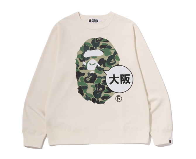 【BAPE男生】0523發售 大阪限定 ABC CAMO APE HEAD OSAKA CREWNECK SWEATSHIRT