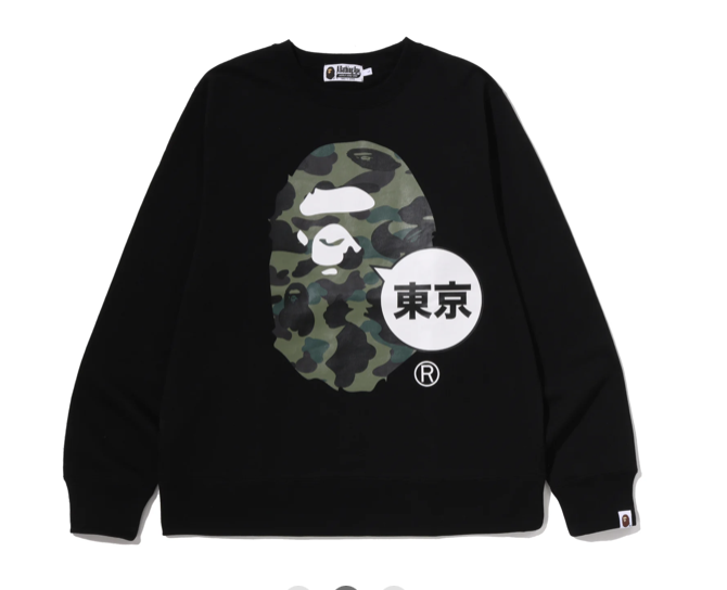 【BAPE男生】0523發售 東京限定 1ST CAMO APE HEAD TOKYO CREWNECK SWEATSHIRT