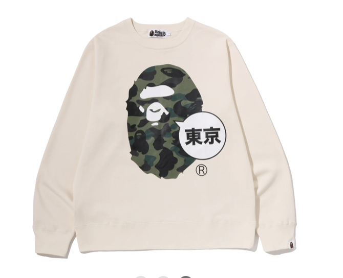 【BAPE男生】0523發售 東京限定 1ST CAMO APE HEAD TOKYO CREWNECK SWEATSHIRT