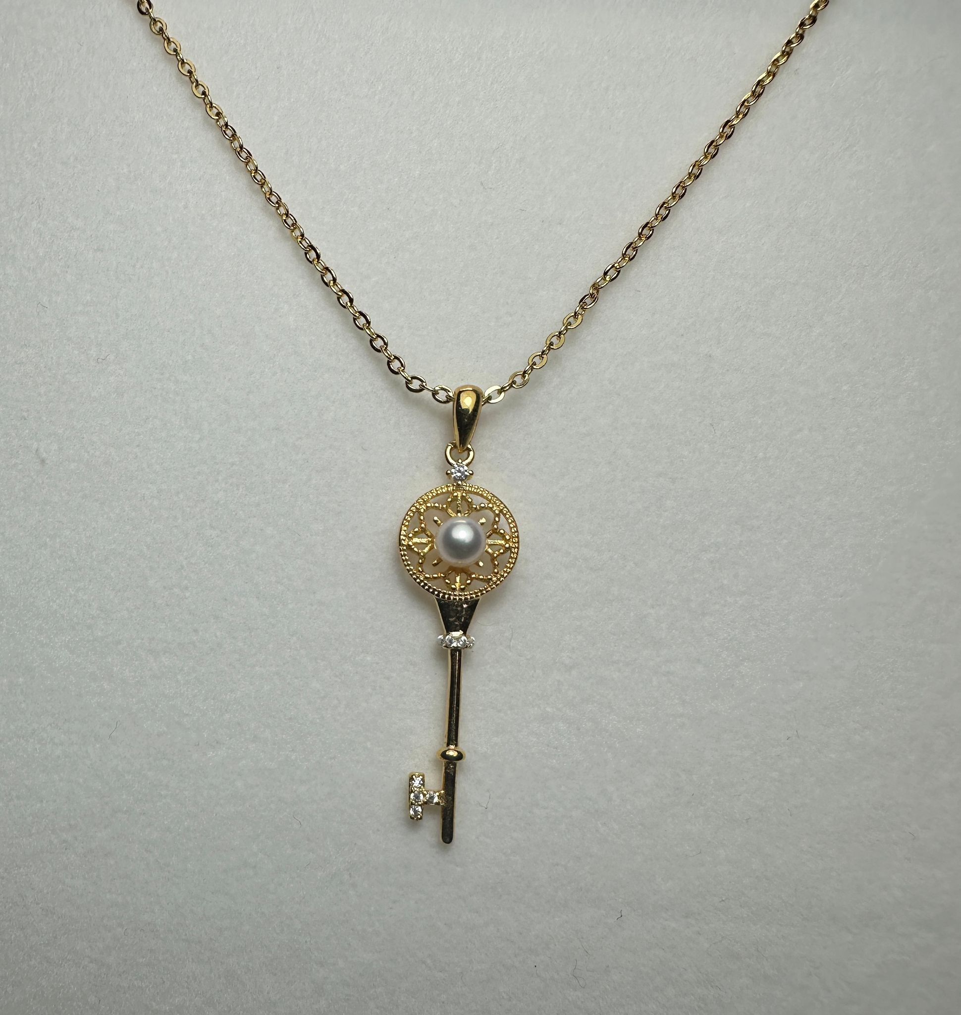 HKAG0522-011 日本AKOYA 海水真多麻  海水珍珠頸鏈  (金) 4.0MM+ 銅配鍍S925金 (A11)