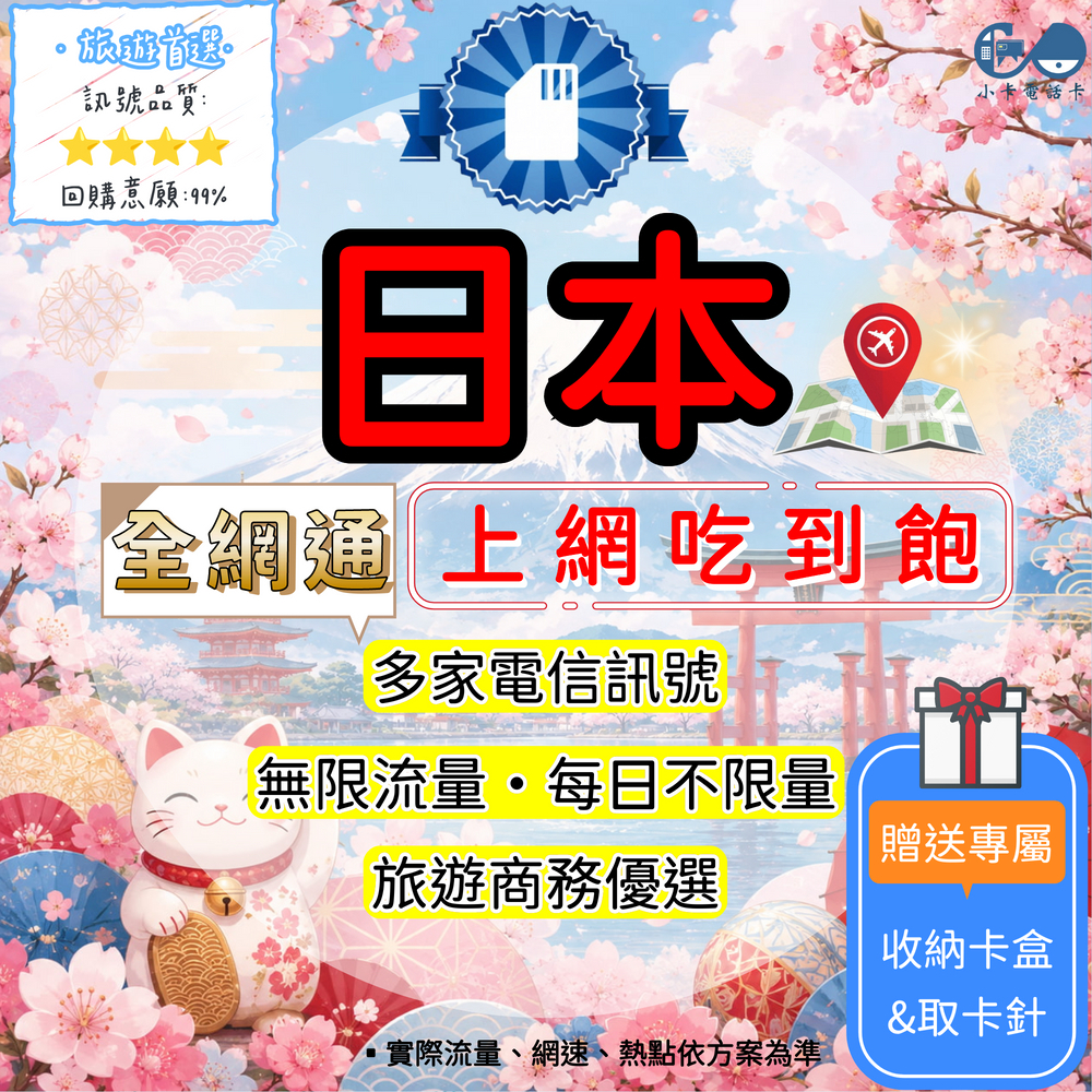【SIM卡】日本全網通高速上網卡｜吃到飽與彈性多方案·智慧多網切換〈隨插即用、簡易開通、熱點分享〉