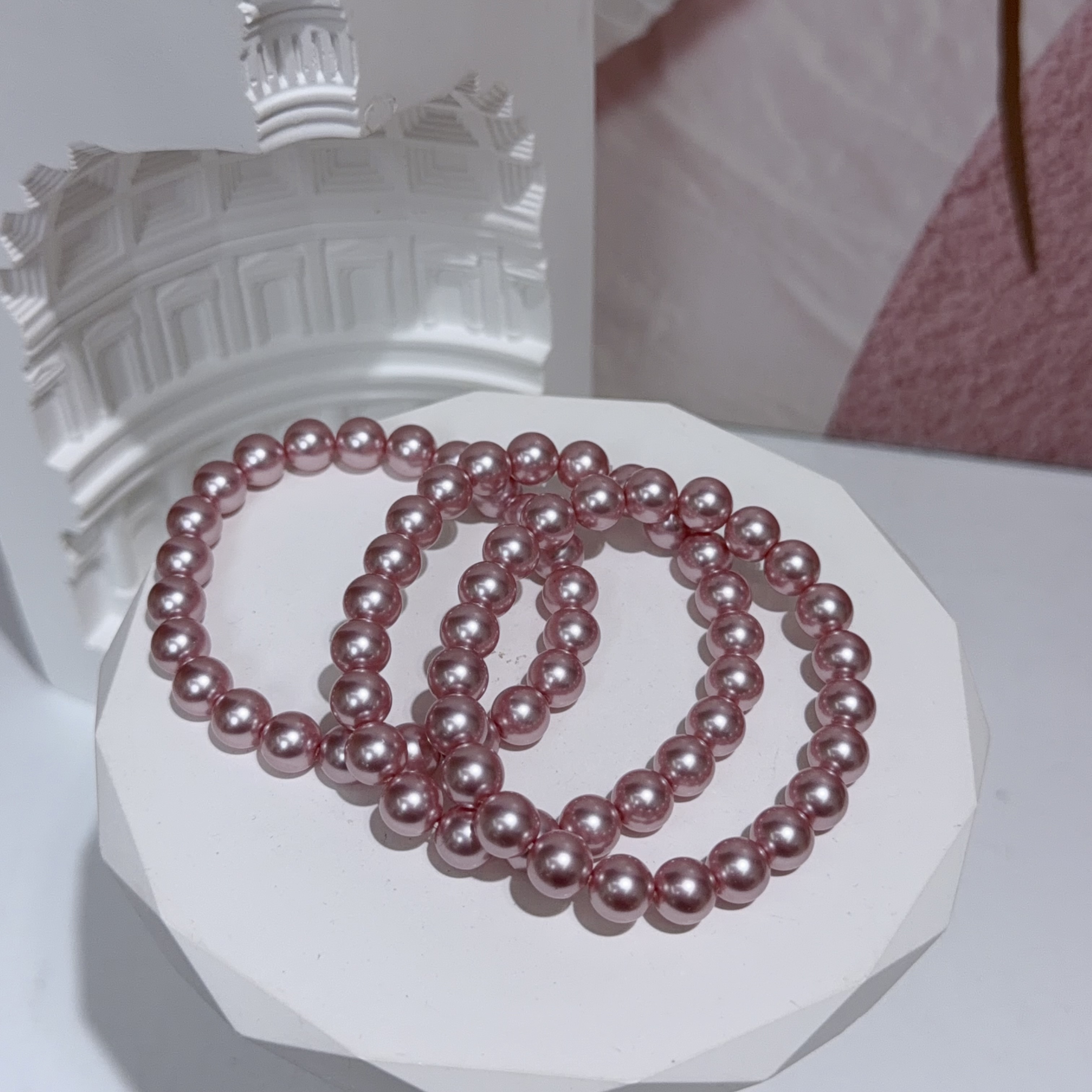 粉貝珠手串 8mm
