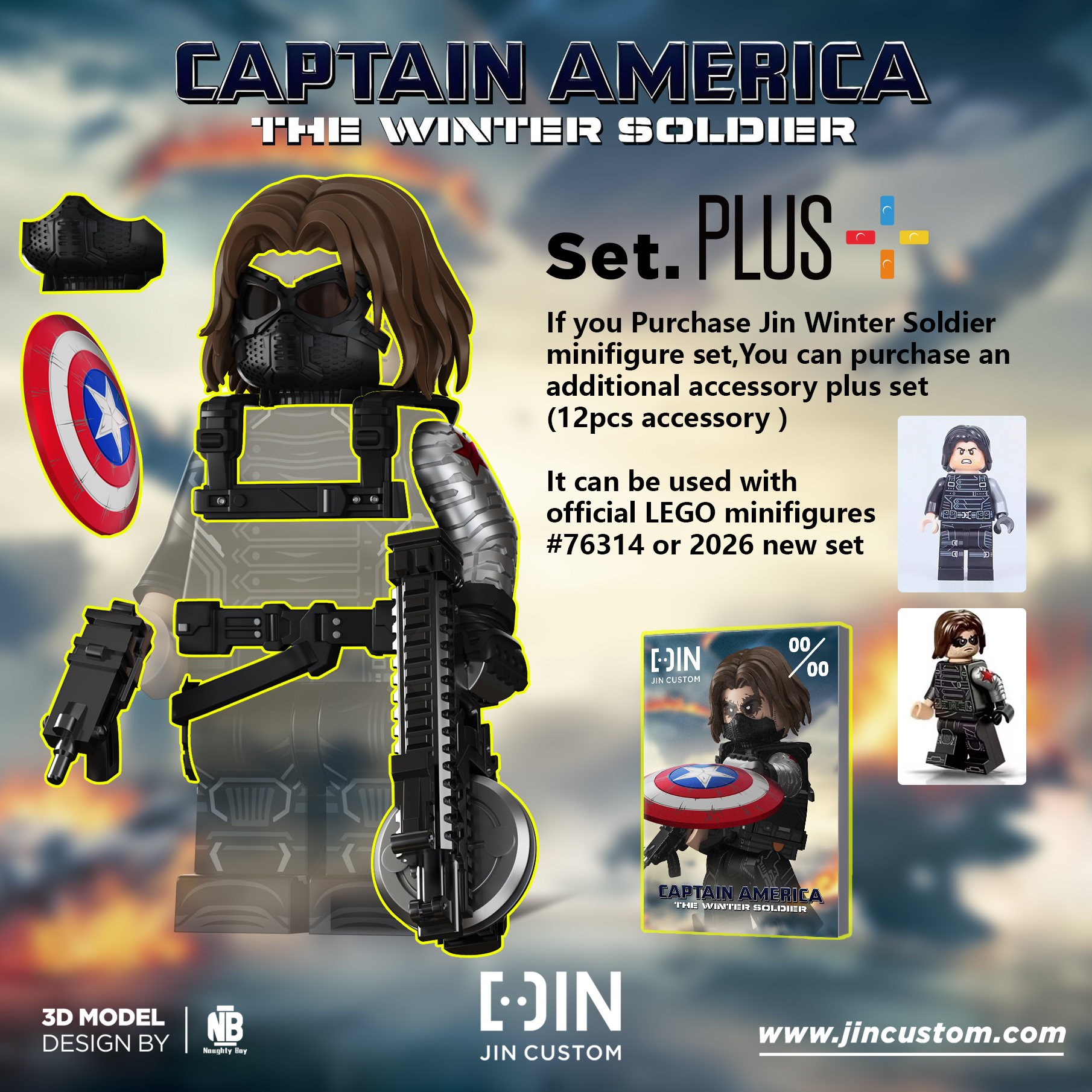 [Jin Custom][Preorder] Winter Soldier V2 (Parts Set) [PADprinted]