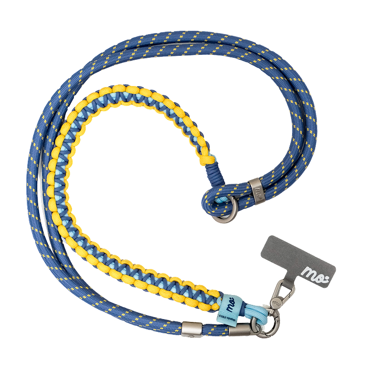 PRISMATICA | Braided Wide Adjustable Neck Strap for Mobile Phone - Lavender/Yellow