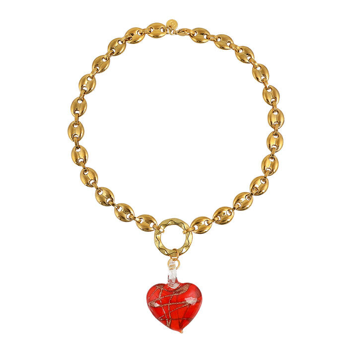 1MY0524-006 [MAYOL] Heart Of Glass  Necklaces Red #CC06 (EU)