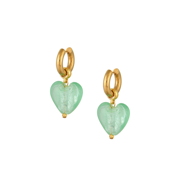 1MY0524-031 [MAYOL] Heart of Glass Earrings Light Green #CC31 (EU)