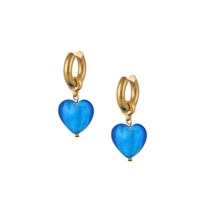 1MY0524-033 [MAYOL] Heart of Glass Earrings Atlantic Blue #CC33 (EU)