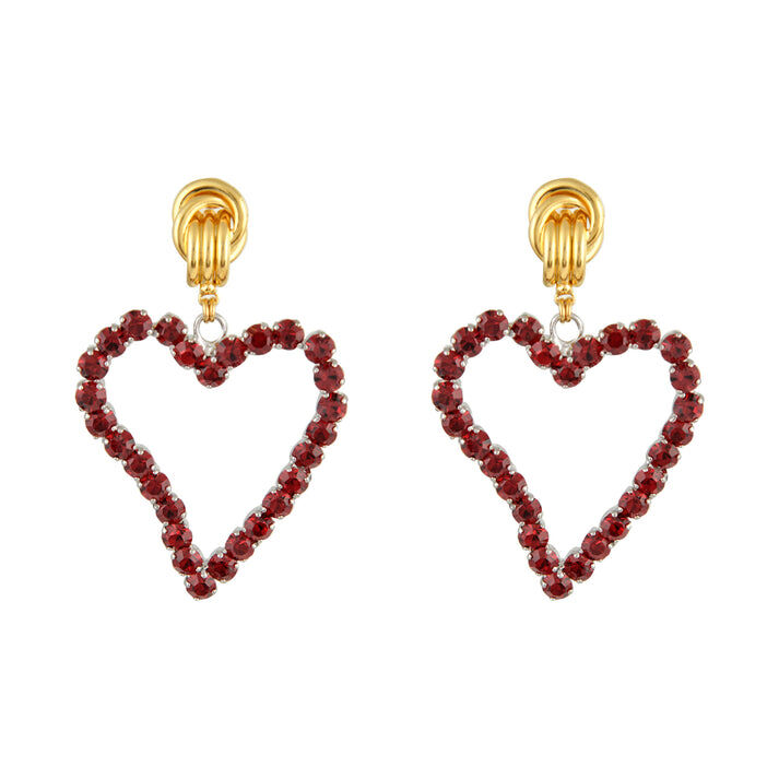 1MY0524-040 [MAYOL] All Of My Heart Mini Earrings Red #CC40 (EU)