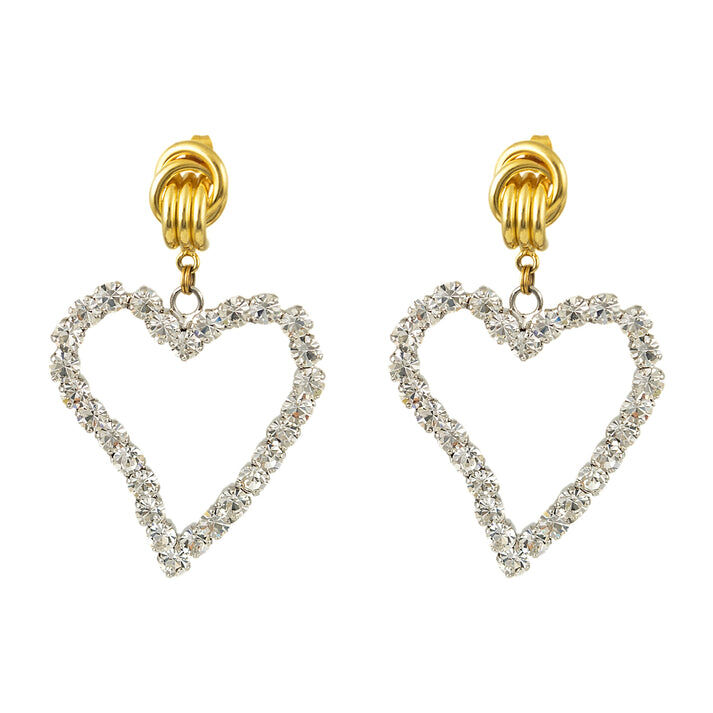 1MY0524-045 [MAYOL] All Of My Heart Mini Earrings Crystal #CC45 (EU)