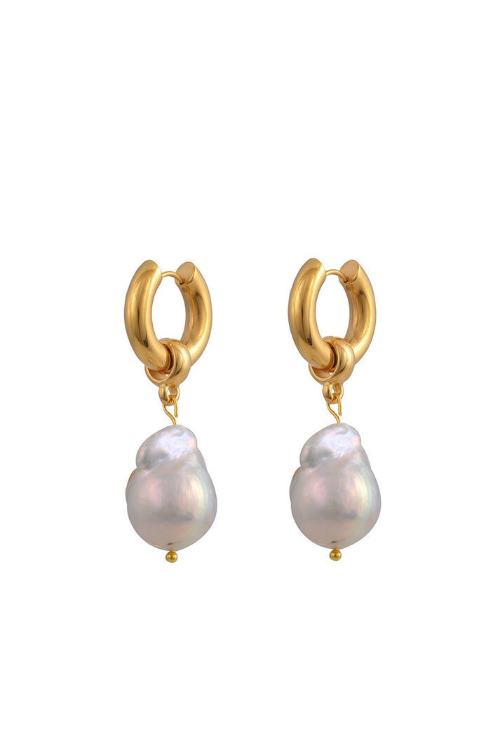 1MY0524-046 [MAYOL] Fresh Hoops Earrings White #CC46 (EU)