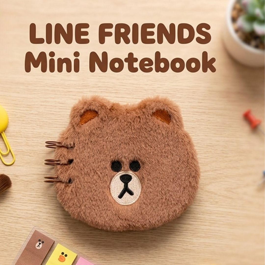 LINE FRIENDS 毛絨筆記本 |Brown