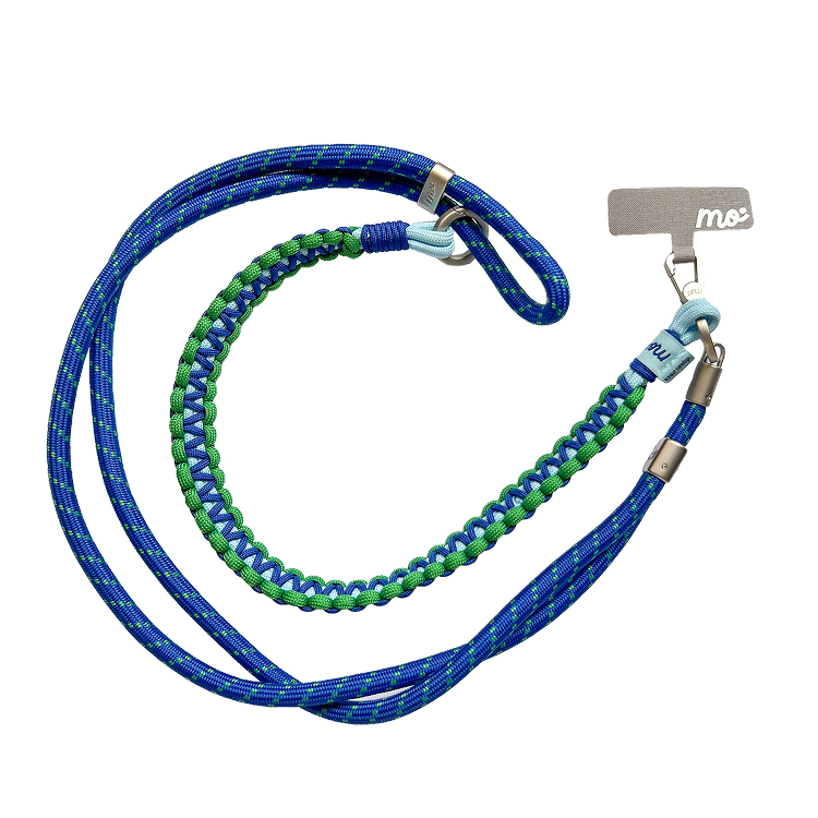PRISMATICA | Braided Wide Adjustable Neck Strap for Mobile Phone - Navy/Evergreen