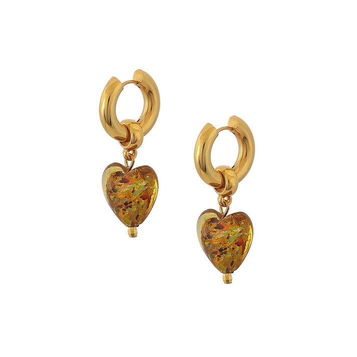1MY0524-378 [MAYOL] Heart of Glass Earrings Gold # (EU)