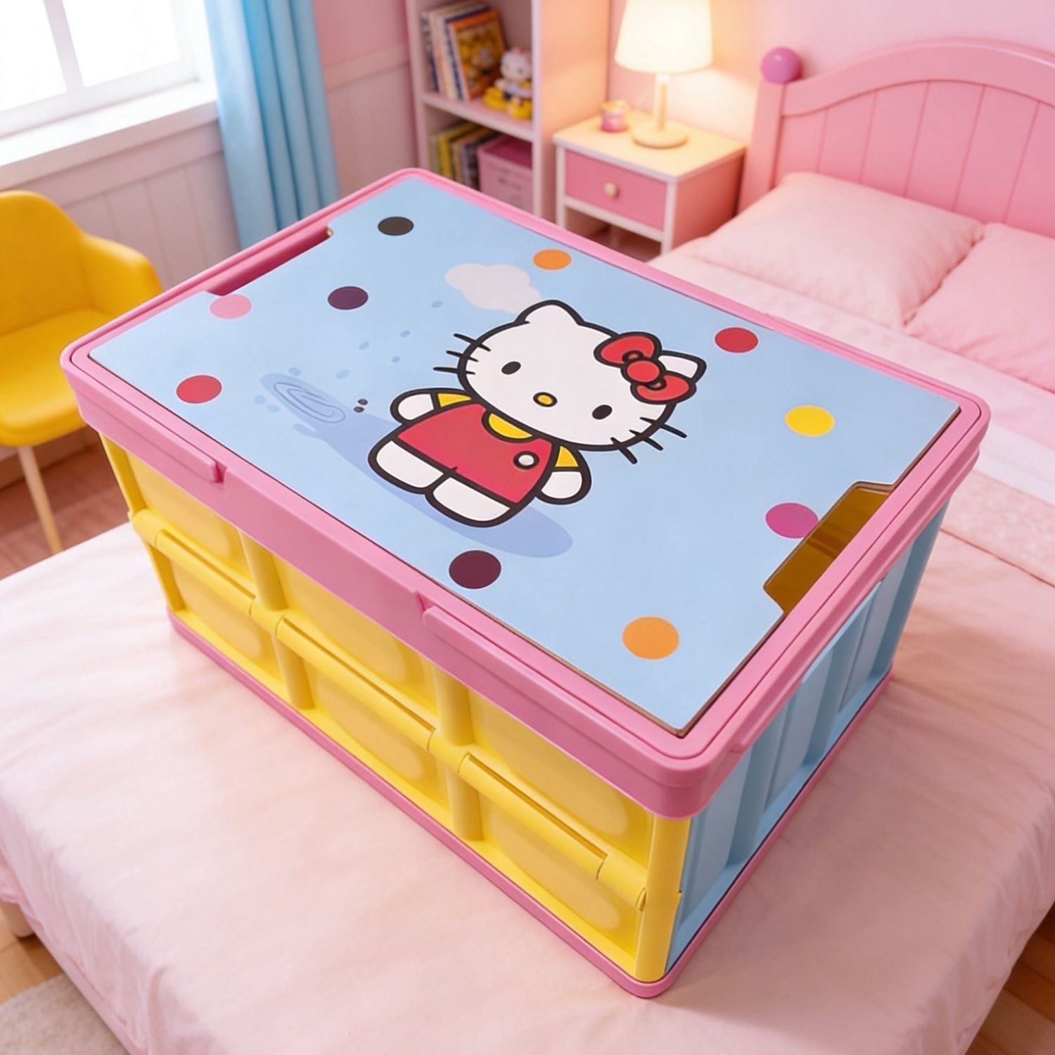 hello kitty 折叠式便携收纳箱 33x 22x 17.5cm 颜色随机