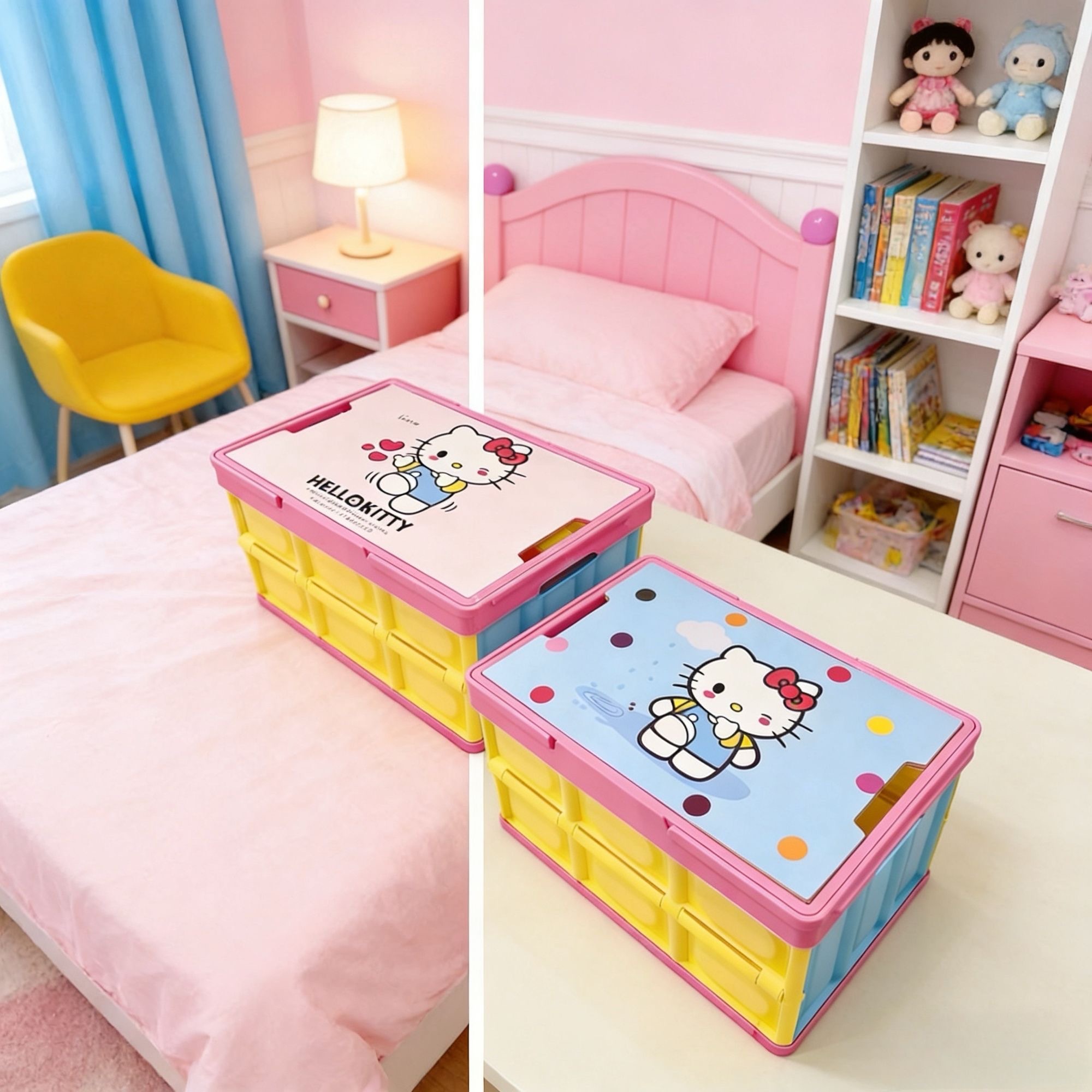 hello kitty 折叠式便携收纳箱 33x 22x 17.5cm 颜色随机