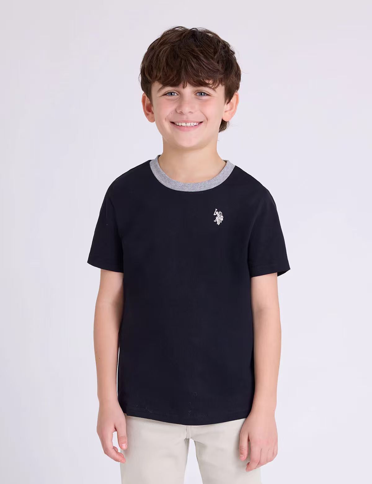 【預購】U.S. POLO ASSN. H052301 男童撞色圓領短袖