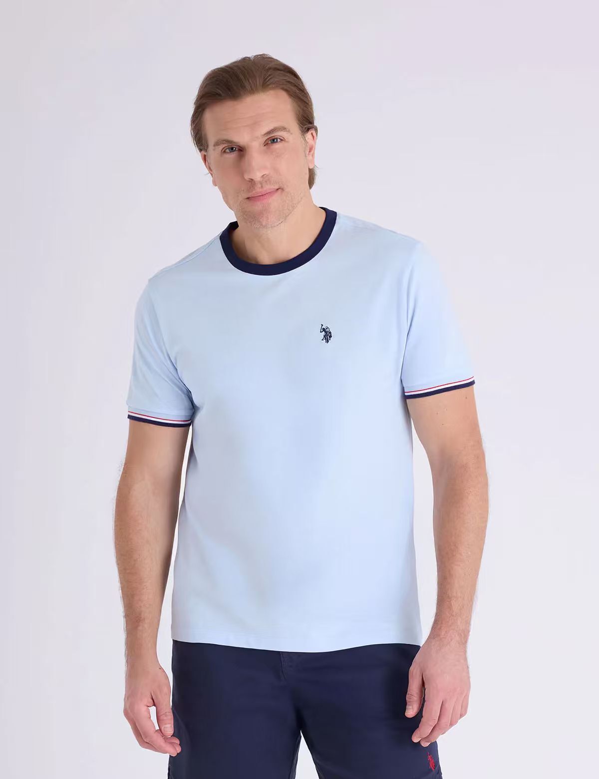 【預購】U.S. POLO ASSN. H052305 經典飾邊撞色短袖