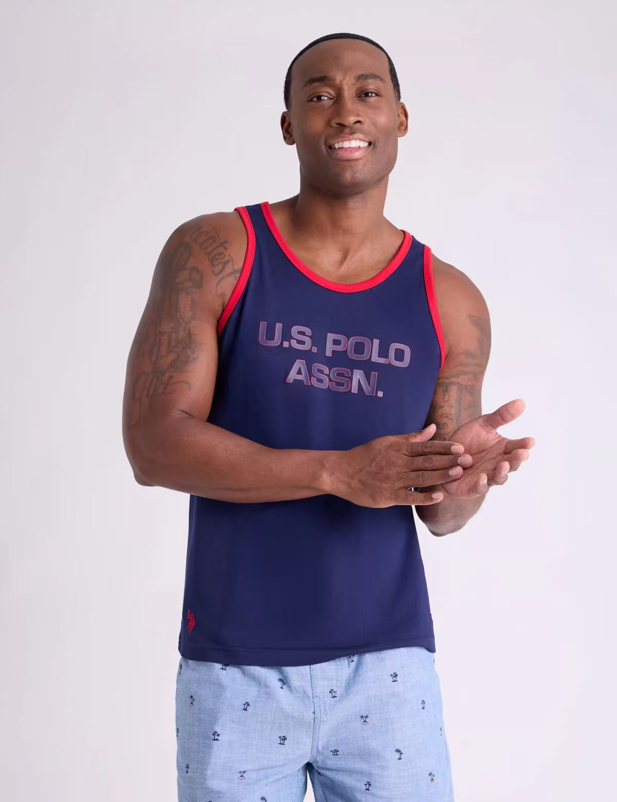 【預購】U.S. POLO ASSN. H052307 文字印花運動無袖背心