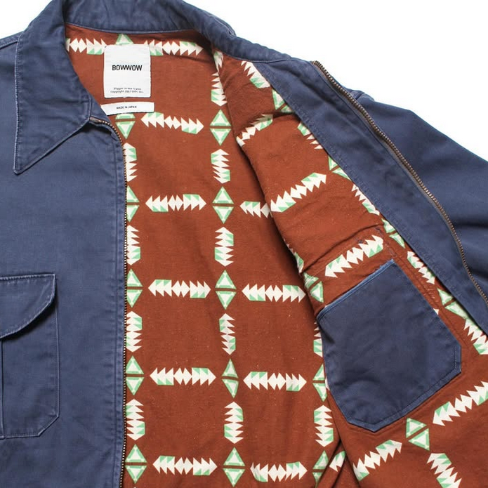LAST PCS: BOWWOW NAVAJO LINED WRECKER SERVICE JACKET AGED - NAVY SIZE XL PRE ORDER ITEM (預訂中)