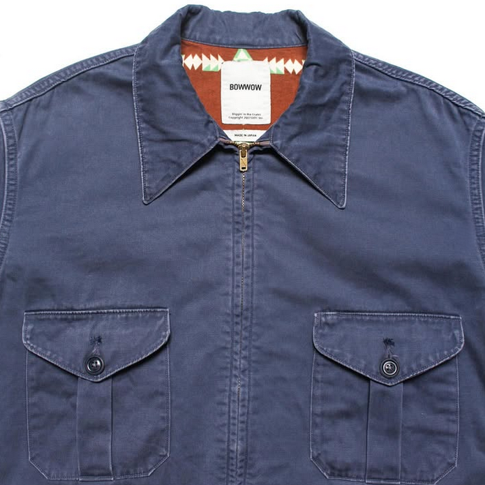 LAST PCS: BOWWOW NAVAJO LINED WRECKER SERVICE JACKET AGED - NAVY SIZE XL PRE ORDER ITEM (預訂中)