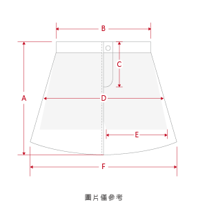 裙子尺寸測量示意圖