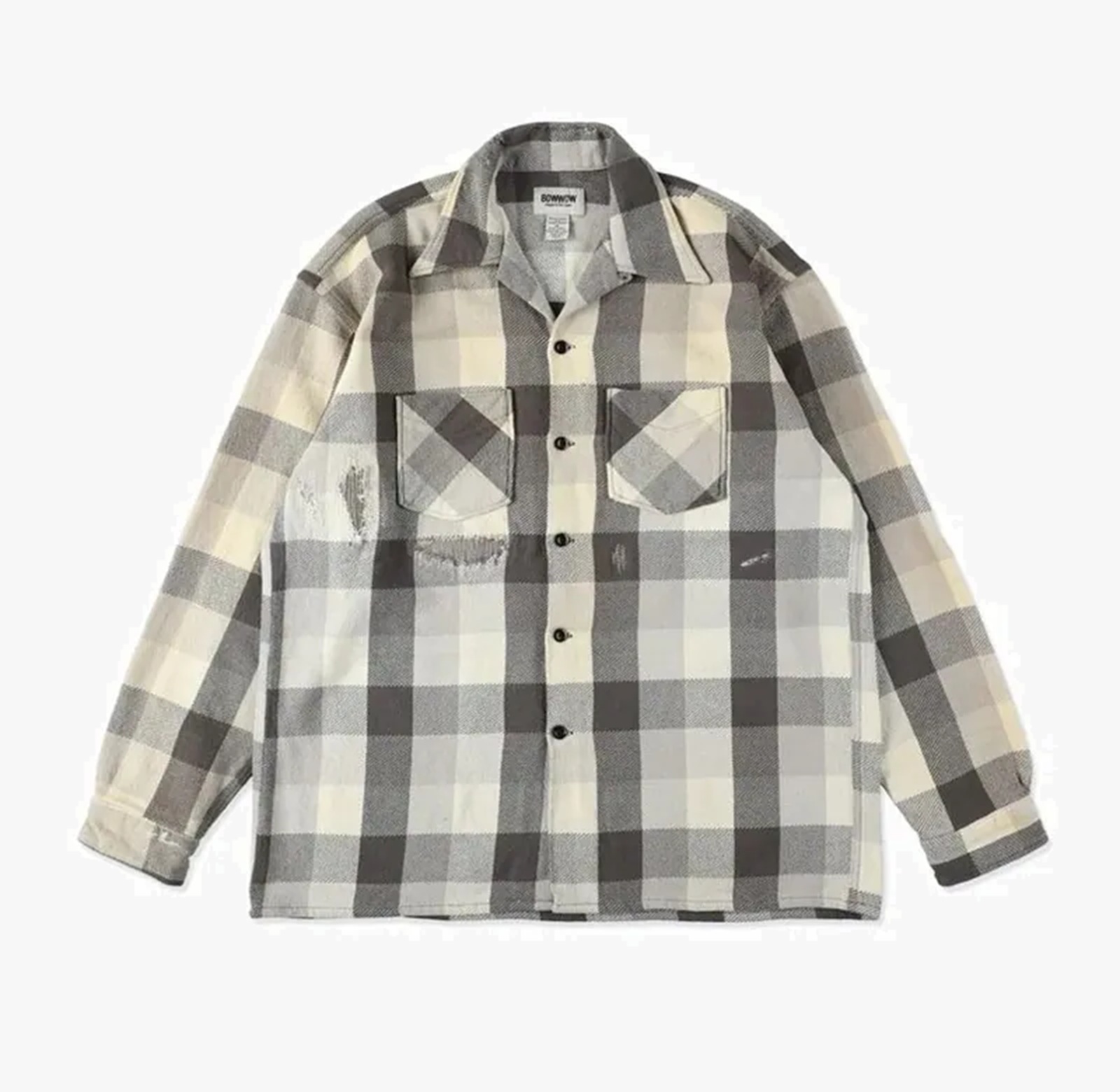 LAST PCS: BOWWOW DAMAGED AND STAINED FLANNEL SHIRT [BW252-DSFS] - SIZE XL PRE ORDER ITEM (預訂中)
