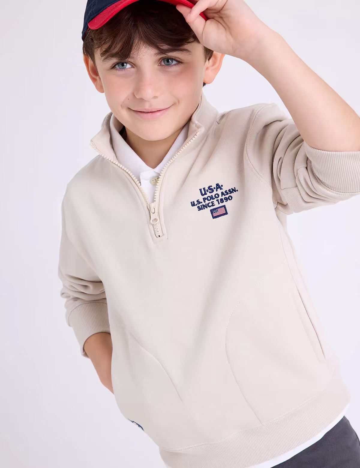 【預購】U.S. POLO ASSN. H052333 男童高領套頭衛衣