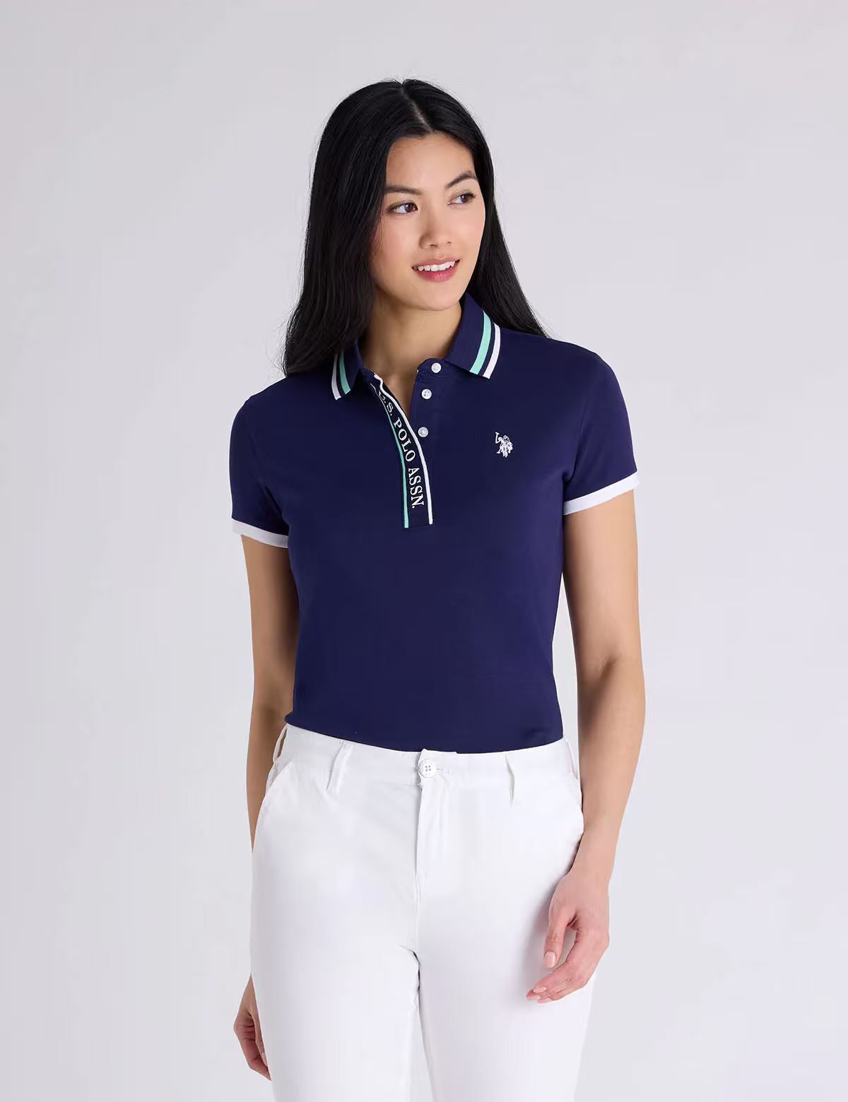 【預購】U.S. POLO ASSN. H052338 女裝文字印花 POLO 衫