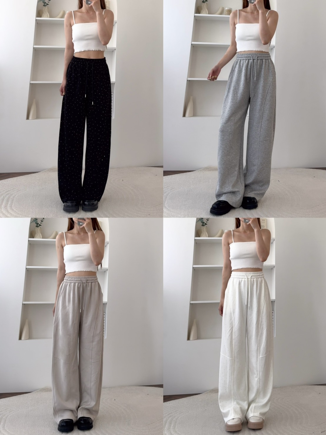 法朵Fado shop｜閃鑽系列💎直筒棉褲 2735005 四色