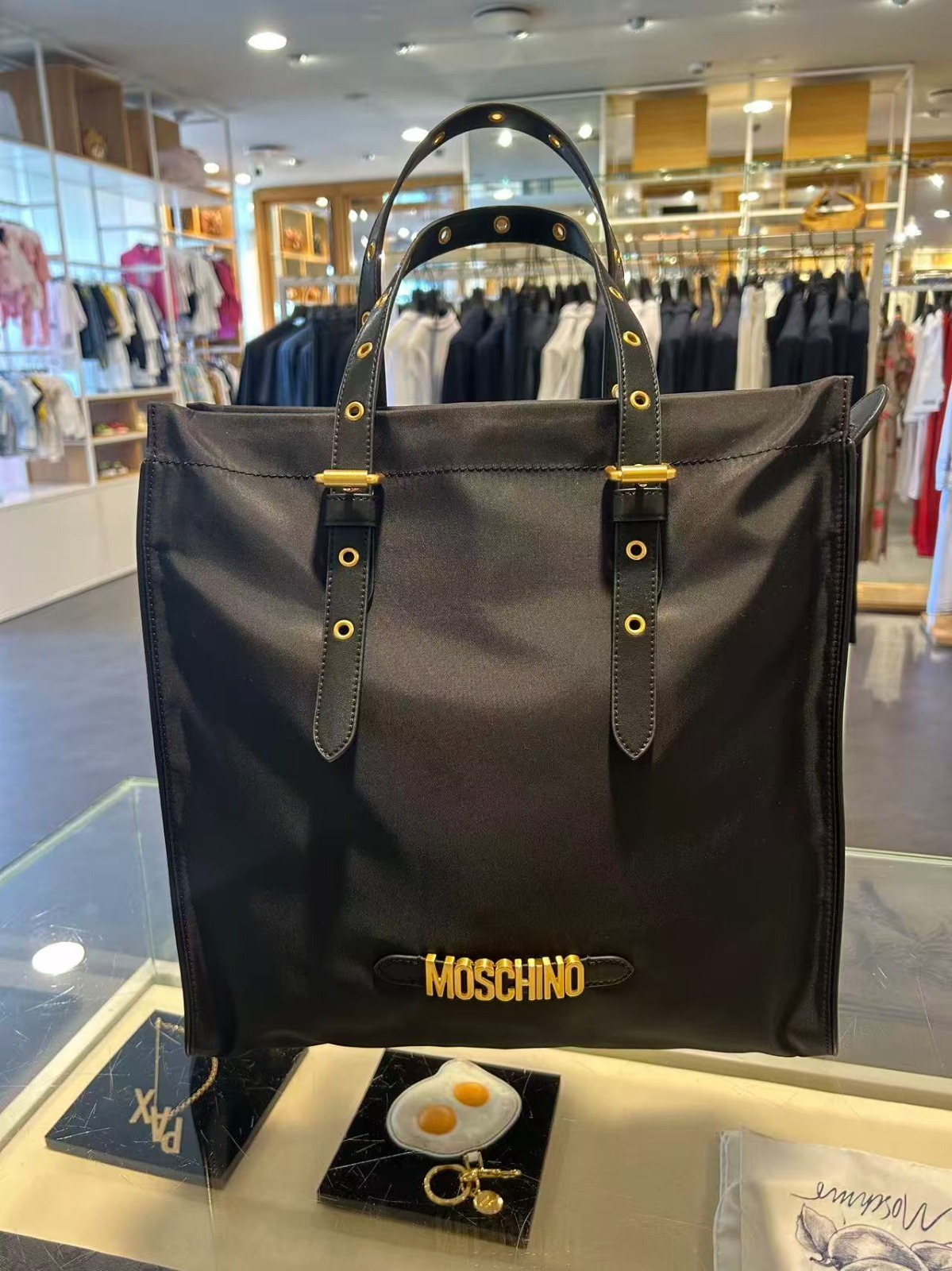 LYS01965 Moschino 金字Logo尼龍手提/肩背兩用Tote Bag