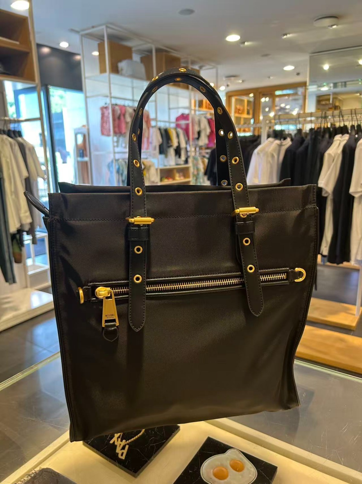 LYS01965 Moschino 金字Logo尼龍手提/肩背兩用Tote Bag