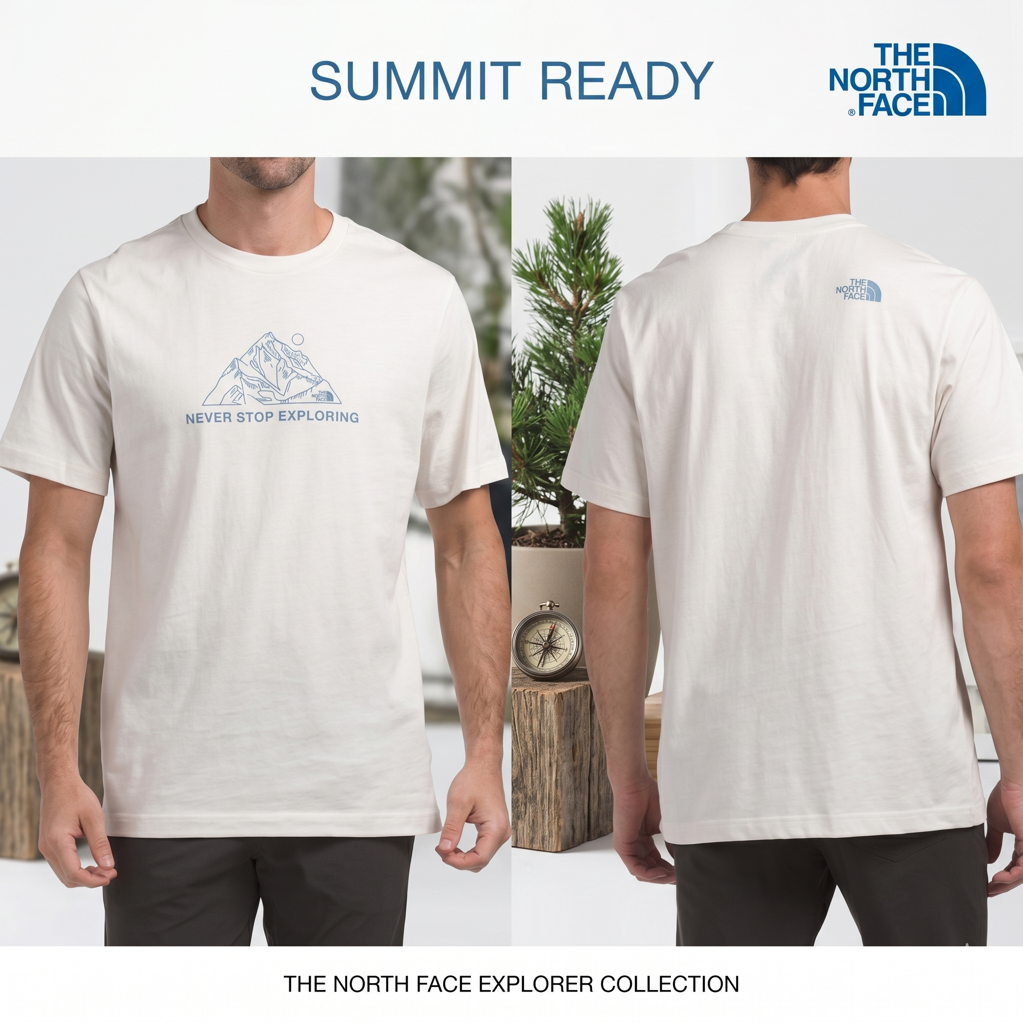 【預購】The North Face H052357 山系 Logo 短袖上衣 (白色)