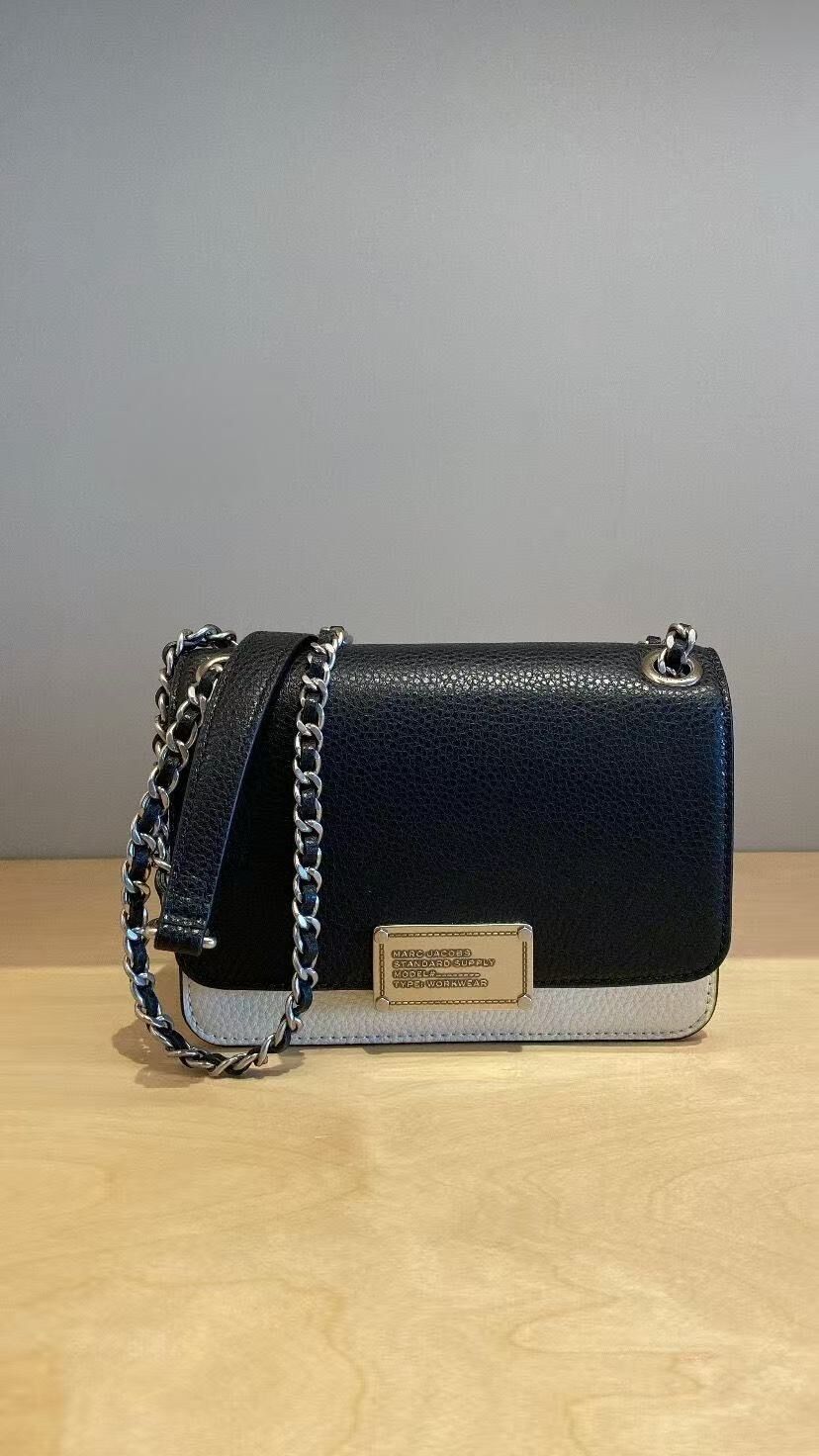 【預購】Marc Jacobs H0523110 小號黑白拼色The Plaza 單肩包