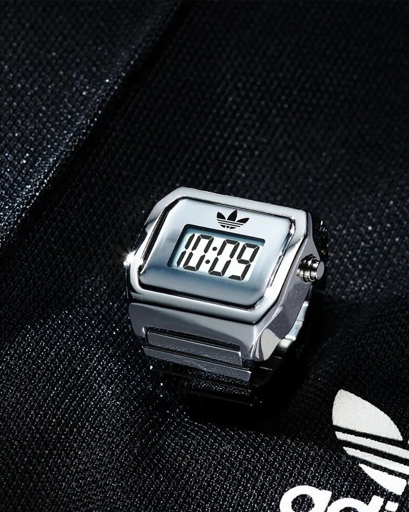 <2026新款錶戒⌚> ADIDAS ORIGINALS 愛迪達三葉草防水戒指手錶 兩色
