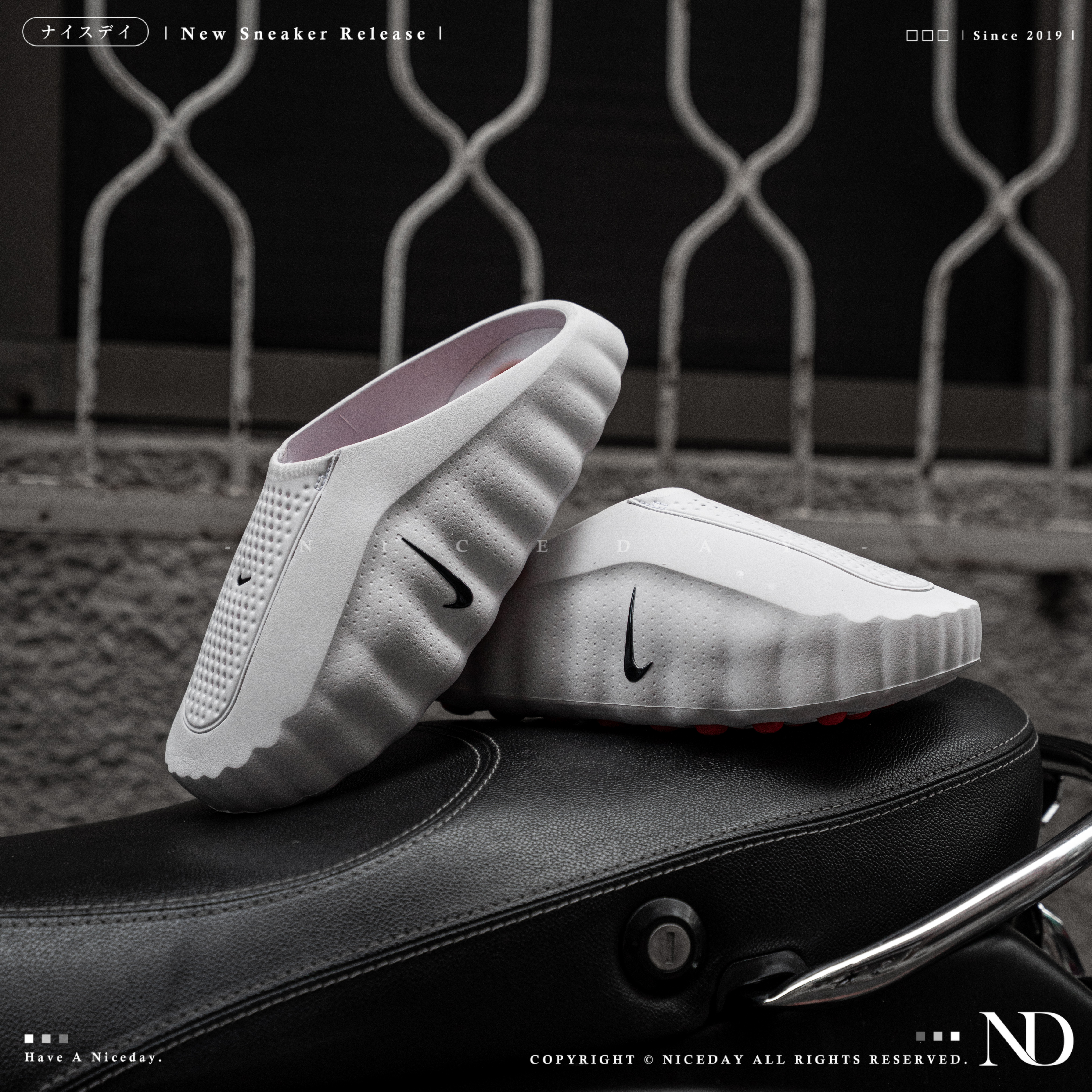 NICEDAY 代購 Nike Mind 001 Pregame Mule 白色 黑勾 拖鞋 HQ4307-101