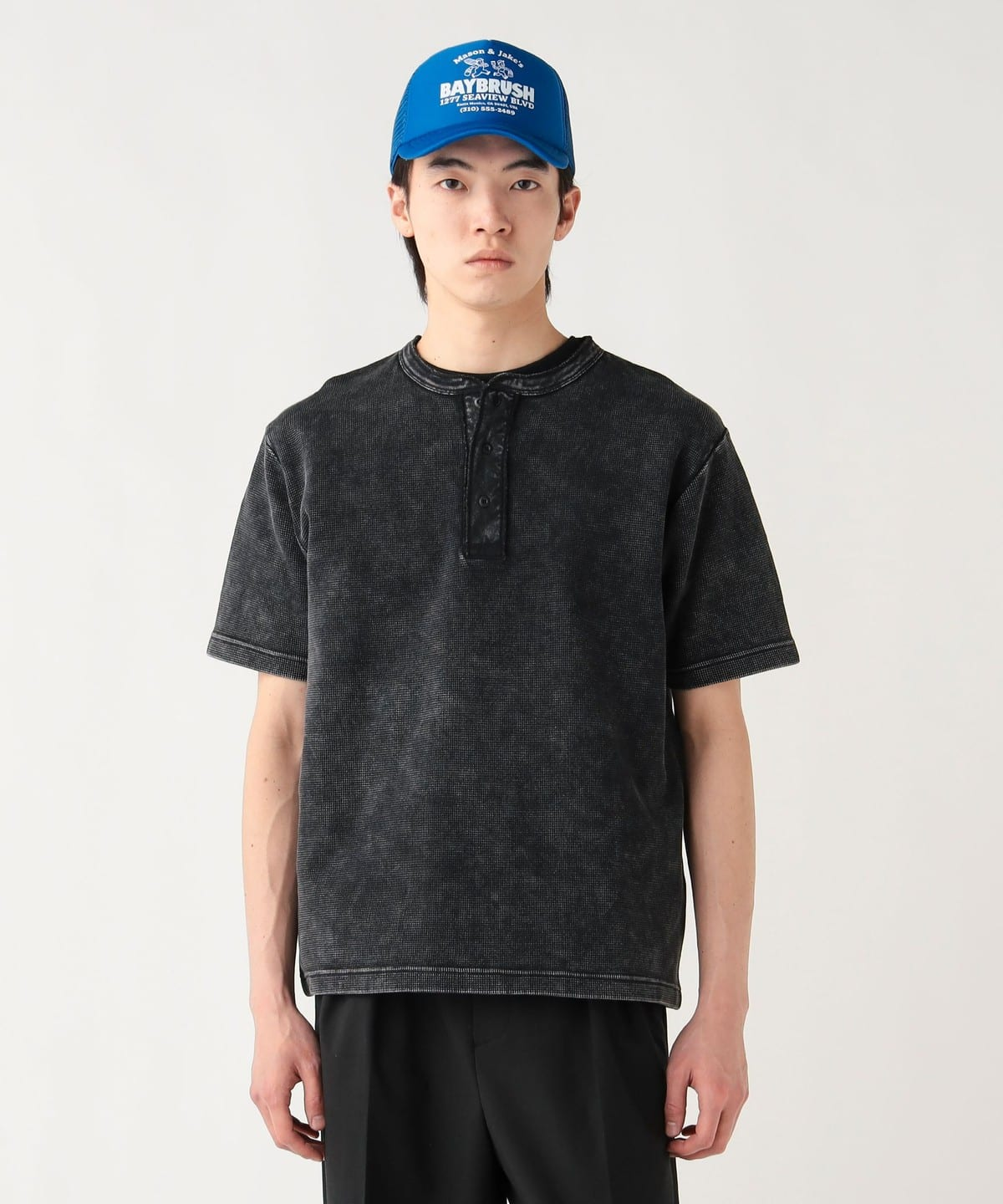 2026SS BEAMS HEART VINTAGE WAFFLE HENLEY T-SHIRT 水洗 華夫紋 亨利領 短袖 短T 現貨 42040413147