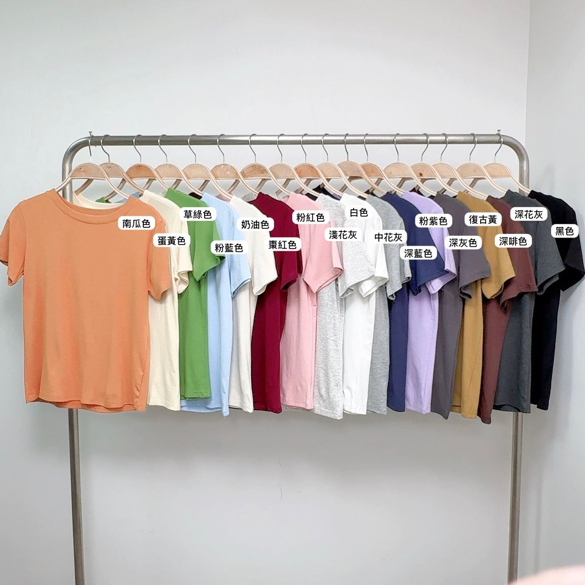 ⭐️⭐️【預訂】純色圓領高彈力棉TEE (C13-C29)