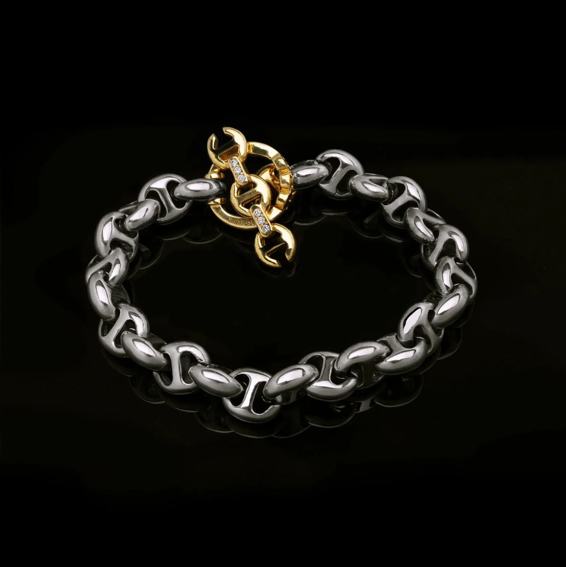 HB061 10MM OPEN-LINK BRACELET - STERLING SILVER | 18K