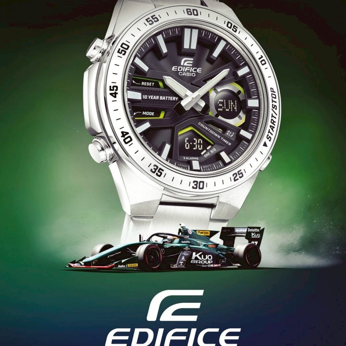 【 EDIFICE】卡西歐 EDIFICE 運動風雙顯腕錶EFV-C110D-1A3 46.9mm 現代鐘錶