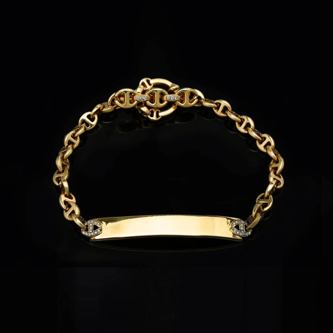 HB059M 3MM OPEN-LINK™ MONOGRAM BRACELET - 18K GOLD