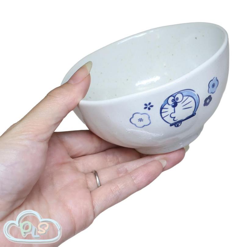 現貨 日式陶瓷飯碗 多啦A夢 梅花圖案 白色 #23011-1