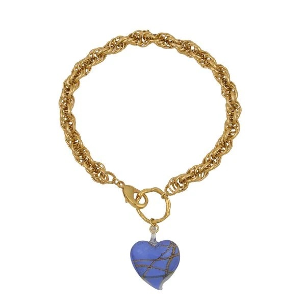 1MY0524-005 [MAYOL] Heart Of Glass  Necklaces Blue #CC05 (EU)