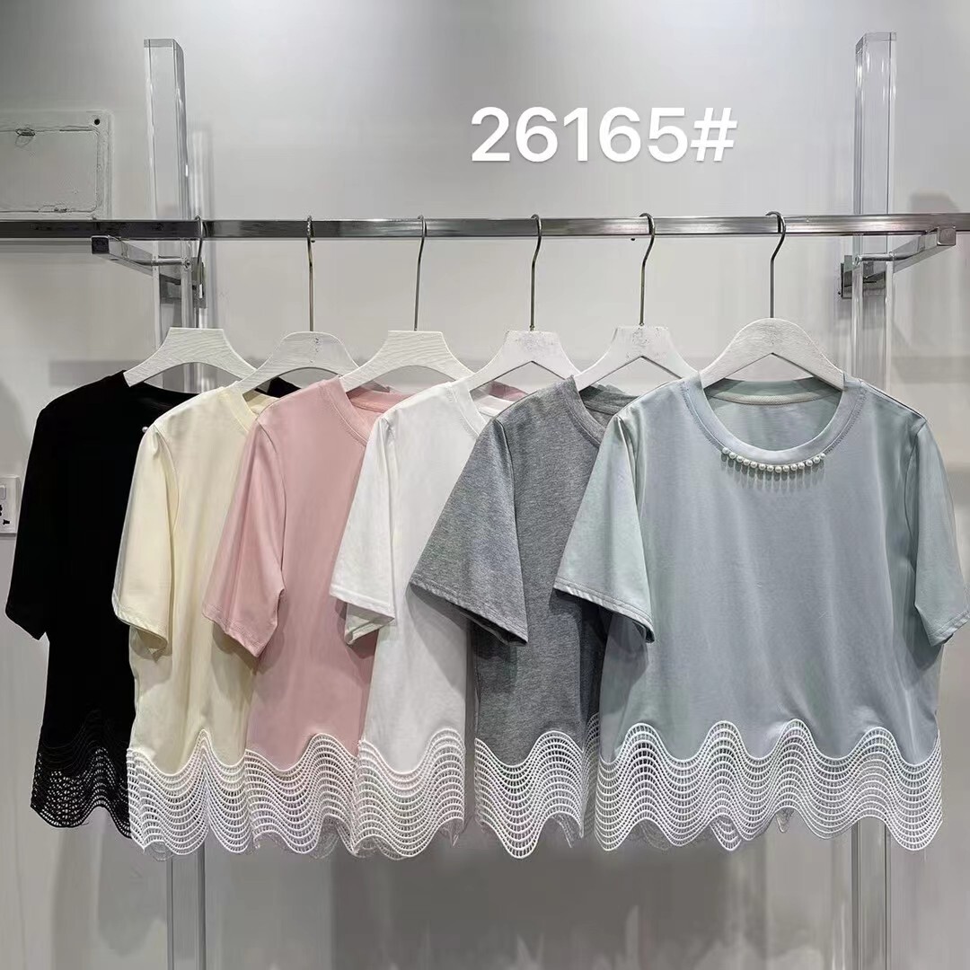 【預訂】珍珠領波浪綉花腳棉TOP (E34-E39)