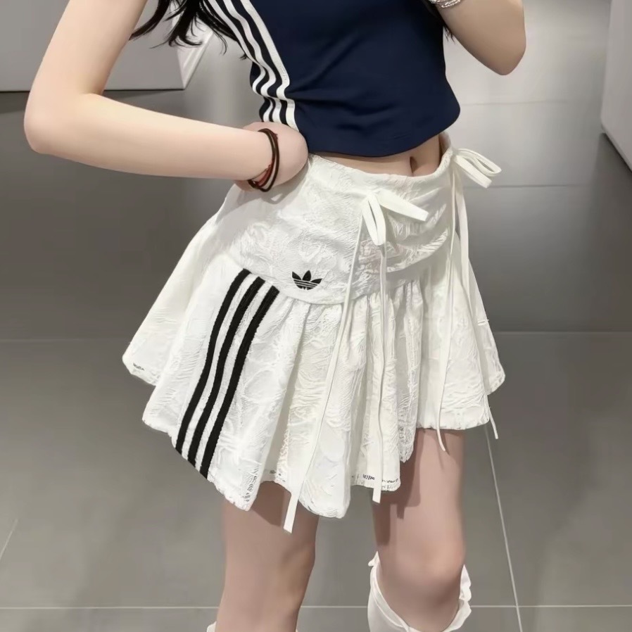ADIDAS ORIGINALS 白色 蕾絲短裙 褲裙 澎澎裙 蛋糕裙 中腰 KU4760